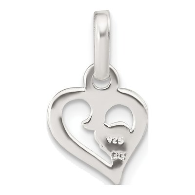 Sterling Silver Girls' Open Hearts Pendant – view 5