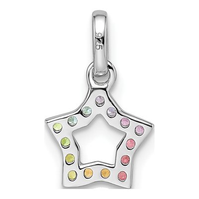 Sterling Silver Crystal Girls' Rainbow Star Pendant – view 5