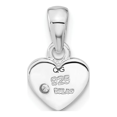 Sterling Silver CZ Girls' Flower Heart Pendant – view 5