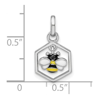 Sterling Silver Girls' Enameled Bee Hive Pendant – view 4