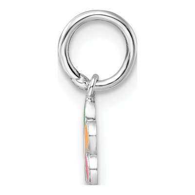 Sterling Silver Girls' Enameled Flower Pendant – view 3