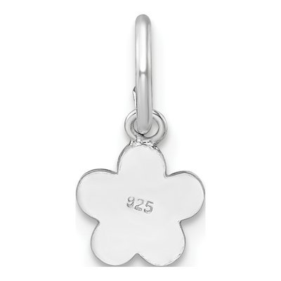 Sterling Silver Girls' Enameled Flower Pendant – view 5