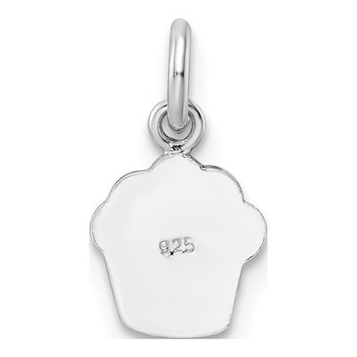 Sterling Silver Girl's Enamel Cupcake Pendant – view 5