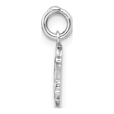 Sterling Silver Girl's Enamel Mermaid Pendant – view 3
