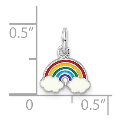 Sterling Silver Girls' Enamel Rainbow Pendant – view 4