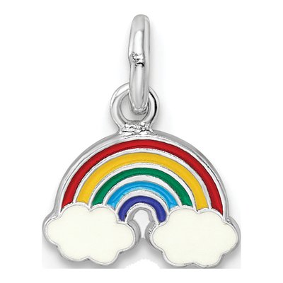 Sterling Silver Girls' Enamel Rainbow Pendant