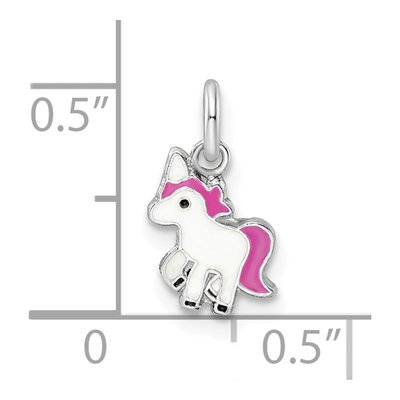 Sterling Silver Girls' Enamel Unicorn Pendant – view 4