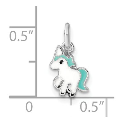 Sterling Silver Girls' Enamel Unicorn Pendant – view 4
