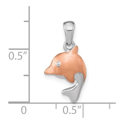 Rose Gold-Plated Sterling Silver Girls' Dolphin Pendant – view 4