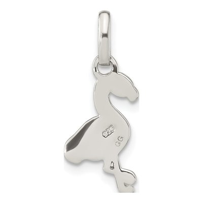 Sterling Silver Girl's Enamel Flamingo Pendant – view 5