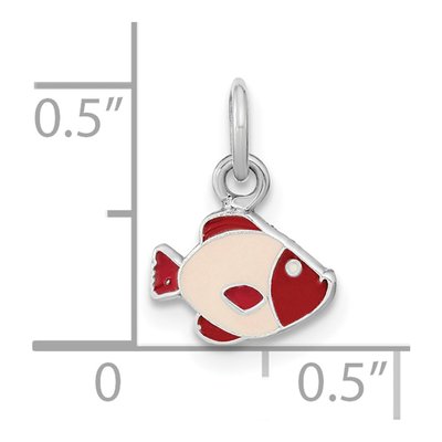 Sterling Silver Girls' Enameled Fish Pendant – view 4