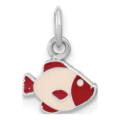 Sterling Silver Girls' Enameled Fish Pendant