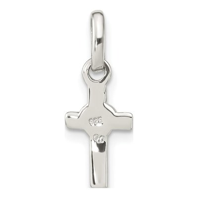 Sterling Silver Girl's Cross Pink Enamel Pendant – view 5