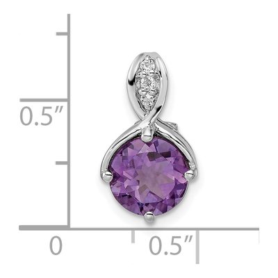 Sterling Silver Amethyst & White Topaz Circle Pendant – view 4