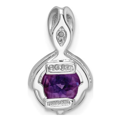 Sterling Silver Amethyst & White Topaz Circle Pendant – view 5