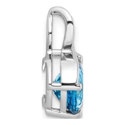 Sterling Silver Swiss Blue Topaz & White Topaz Circle Pendant – view 3