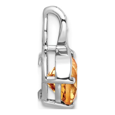 Sterling Silver Citrine & White Topaz Circle Pendant – view 3
