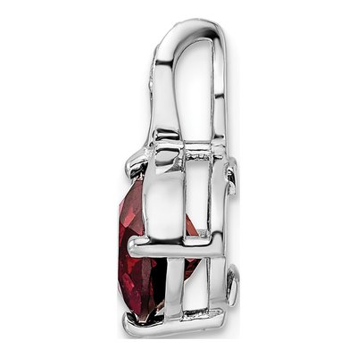 Sterling Silver Garnet & White Topaz Circle Pendant – view 3