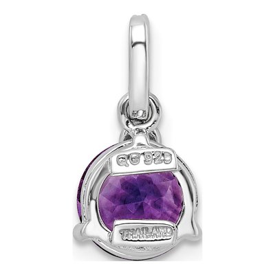 Sterling Silver Amethyst & White Topaz Circle Pendant – view 5