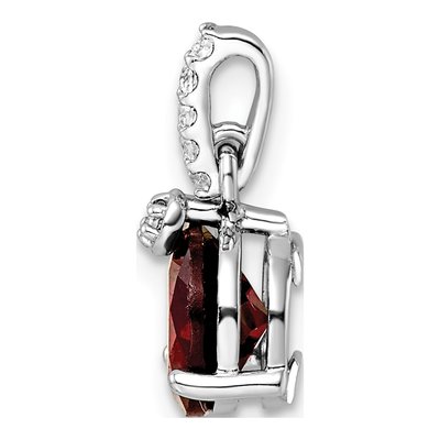 Sterling Silver Garnet & White Topaz Circle Pendant – view 3
