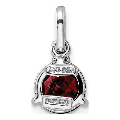 Sterling Silver Garnet & White Topaz Circle Pendant – view 5
