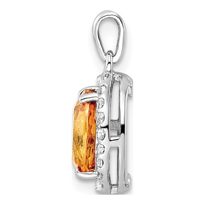 Sterling Silver Citrine & White Topaz Oval 1.86t.w Pendant – view 3