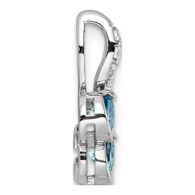 Sterling Silver Swiss Blue Topaz & White Topaz 7t.w LSBT Pendant – view 3