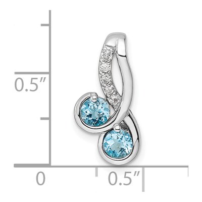 Sterling Silver Swiss Blue Topaz & White Topaz 7t.w LSBT Pendant – view 4