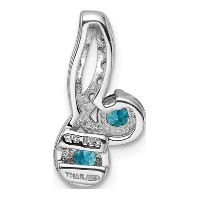 Sterling Silver Swiss Blue Topaz & White Topaz 7t.w LSBT Pendant – view 5