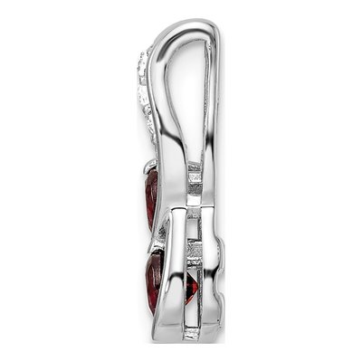 Sterling Silver Garnet & White Topaz Circle Pendant – view 3