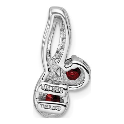 Sterling Silver Garnet & White Topaz Circle Pendant – view 5