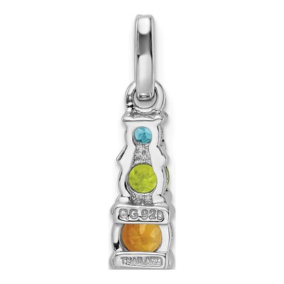 Sterling Silver Swiss Blue Topaz & Peridot Multi-Gemstone 3-Stone Pendant – view 5