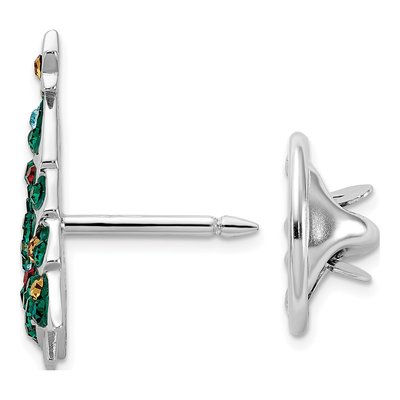 Sterling Silver Crystal Christmas Tree Pin – view 2