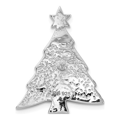 Sterling Silver Crystal Christmas Tree Pin – view 3