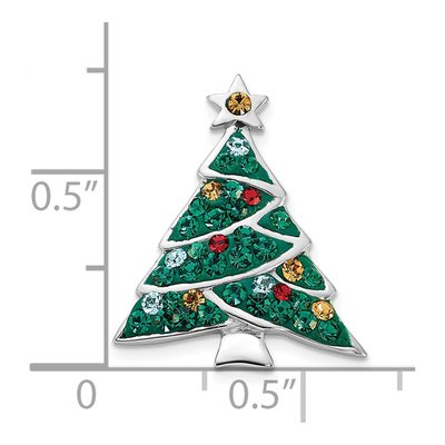 Sterling Silver Crystal Christmas Tree Pin – view 4