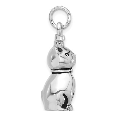 Sterling Silver Cat Ash Holder Memorial Pendant – view 3