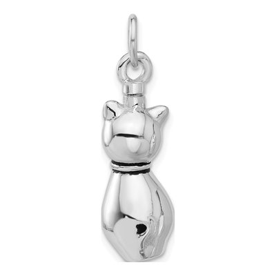 Sterling Silver Cat Ash Holder Memorial Pendant – view 4