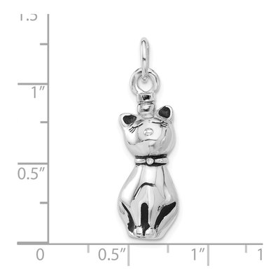 Sterling Silver Cat Ash Holder Memorial Pendant – view 6