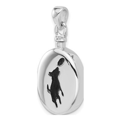 Sterling Silver Enamel Oval Pendant – view 4