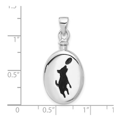 Sterling Silver Enamel Oval Pendant – view 5