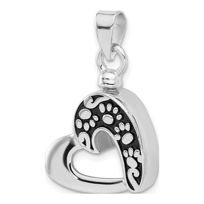 Sterling Silver Enamel Heart Paw Print Ash Pendant – view 5