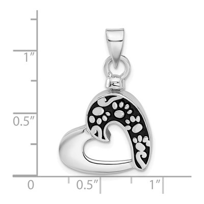 Sterling Silver Enamel Heart Paw Print Ash Pendant – view 6
