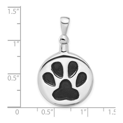 Sterling Silver Paw Print Ash Holder Pendant – view 6