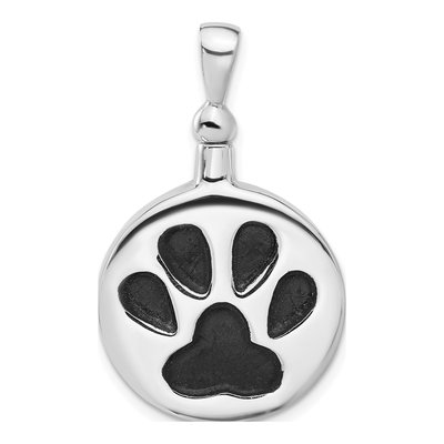 Sterling Silver Paw Print Ash Holder Pendant