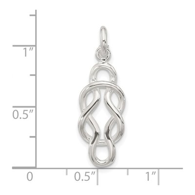 Sterling Silver Double Fancy Knot Pendant – view 5