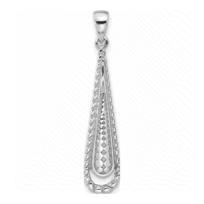 Sterling Silver Textured Teardrop Pendant