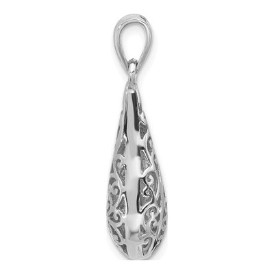 Sterling Silver Filigree Teardrop Pendant – view 3