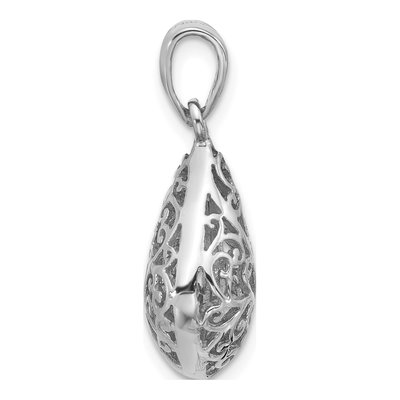 Sterling Silver Filigree Teardrop Pendant – view 3