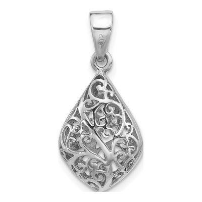 Sterling Silver Filigree Teardrop Pendant – view 4