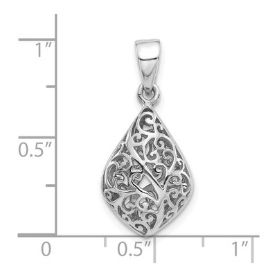 Sterling Silver Filigree Teardrop Pendant – view 5